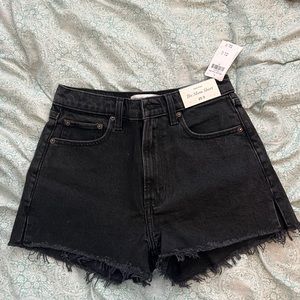 Abercrombie Black Distressed Mom Shorts
